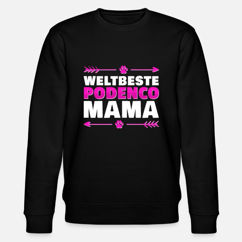 Weltbeste Podenco Mama spanischer Jagdhund Spruch - Stanley/Stella Unisex Bio-Sweatshirt CHANGER  - Schwarz