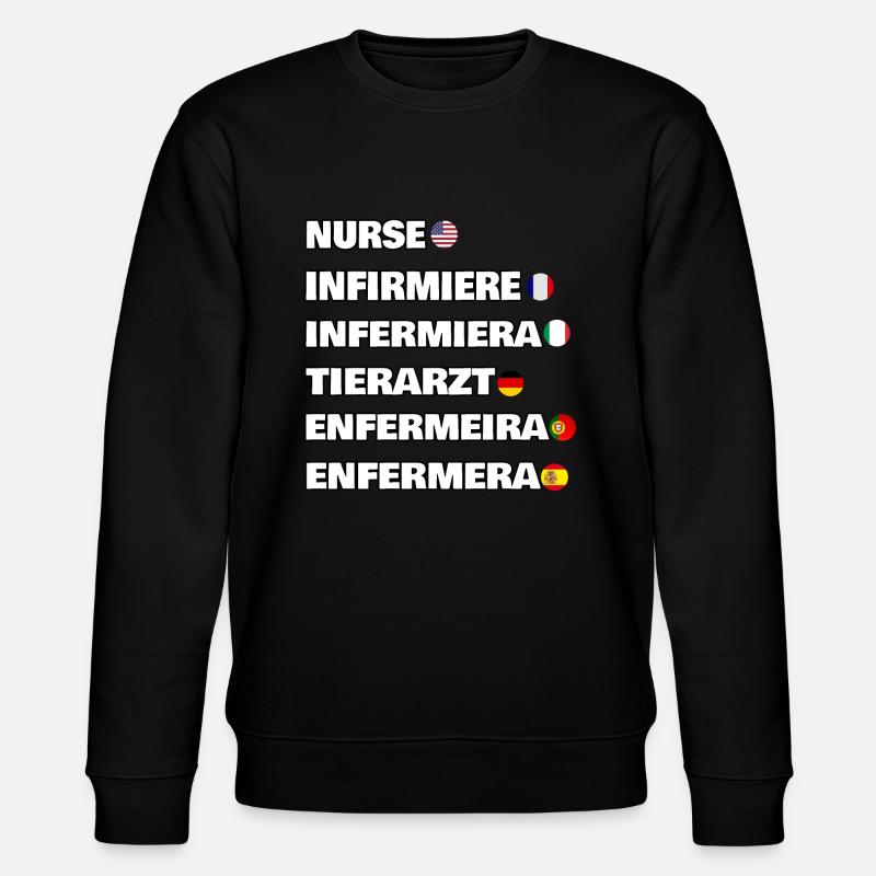 Krankenschwester in 6 verschiedenen Sprachen - Stanley/Stella Unisex Bio-Sweatshirt CHANGER  - Schwarz