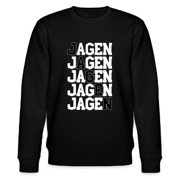 Jagen Jagd Jäger - Stanley/Stella Unisex Bio-Sweatshirt CHANGER  - Schwarz - Vorne - Nik (191cm) & Marisol (170cm)
