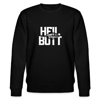 Heilbutt Angeln Angler - Stanley/Stella Unisex Bio-Sweatshirt CHANGER  - Schwarz - Vorne - Nik (191cm) & Marisol (170cm)