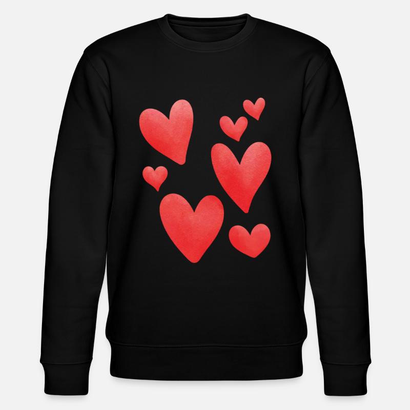 Herzen Rot - Stanley/Stella Unisex Bio-Sweatshirt CHANGER  - Schwarz