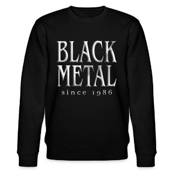Black Metal T-Shirt - Stanley/Stella CHANGER Unisex Organic Sweatshirt - black - Front - Nik (191cm) & Marisol (170cm)