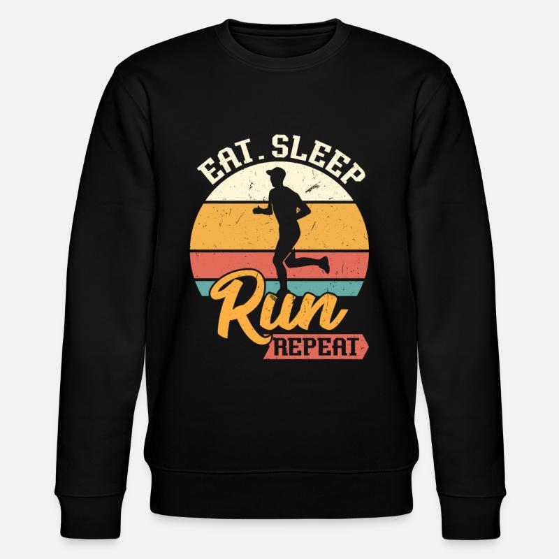 Eat Sleep Run Repeat - Stanley/Stella Unisex Bio-Sweatshirt CHANGER  - Schwarz