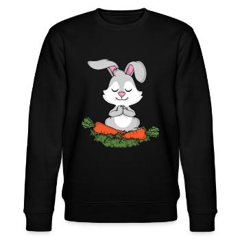 Lapin Méditez Cadeau Femmes Bunny Yoga - Sweat bio CHANGER Stanley/Stella Unisexe - noir - Devant - Nik (191cm) & Marisol (170cm)