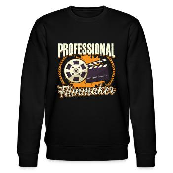 Professioneller Filmemacher - Filmemachen - Stanley/Stella Unisex Bio-Sweatshirt CHANGER  - Schwarz - Vorne - Nik (191cm) & Marisol (170cm)
