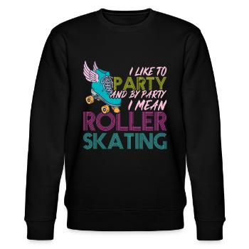 Rollschuh-party - Rollschuhläufer - Stanley/Stella Unisex Bio-Sweatshirt CHANGER  - Schwarz - Vorne - Nik (191cm) & Marisol (170cm)
