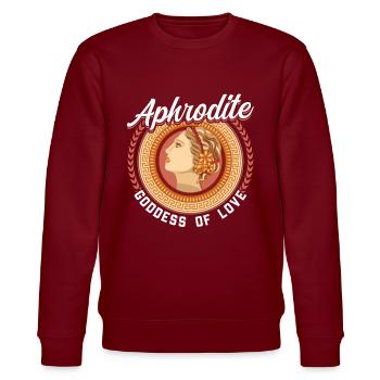 Aphrodite - Göttin Der Liebe - Stanley/Stella Unisex Bio-Sweatshirt CHANGER  - Burgunderrot - Vorne - Nik (191cm) & Marisol (170cm)