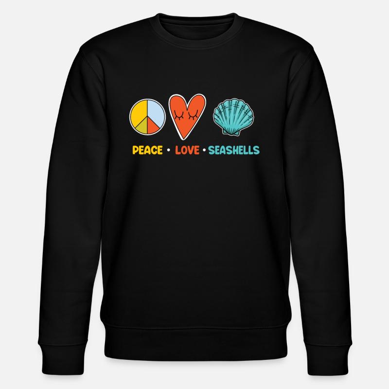 Paix - Amour - Coquillages - Sweat bio CHANGER Stanley/Stella Unisexe - noir