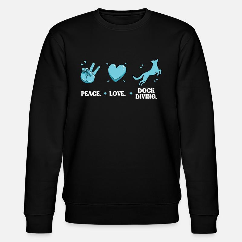 Frieden - Liebe - Dock-tauchen - Stanley/Stella Unisex Bio-Sweatshirt CHANGER  - Schwarz