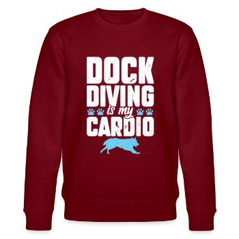 Dock diving is my cardio - Stanley/Stella CHANGER Unisex Organic Sweatshirt - burgundy - Front - Nik (191cm) & Marisol (170cm)