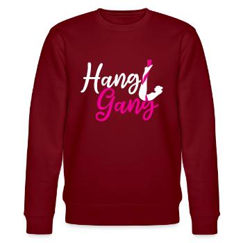 Hang Gang - Aerialist - Stanley/Stella Unisex Bio-Sweatshirt CHANGER  - Burgunderrot - Vorne - Nik (191cm) & Marisol (170cm)