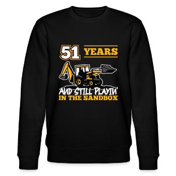 51 Jahre - 51 Jahre Alt - 51. Geburtstag - Bagger - Stanley/Stella Unisex Bio-Sweatshirt CHANGER  - Schwarz - Vorne - Nik (191cm) & Marisol (170cm)