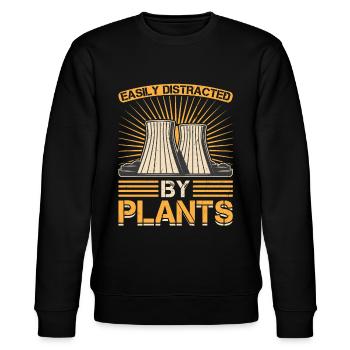 Easily Distracted By Plants - Nuclear Engineering - Stanley/Stella Unisex Bio-Sweatshirt CHANGER  - Schwarz - Vorne - Nik (191cm) & Marisol (170cm)
