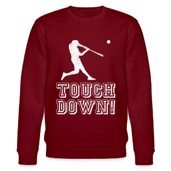 Touch Down Touchdown Baseball - Stanley/Stella Unisex Bio-Sweatshirt CHANGER  - Burgunderrot - Vorne - Nik (191cm) & Marisol (170cm)