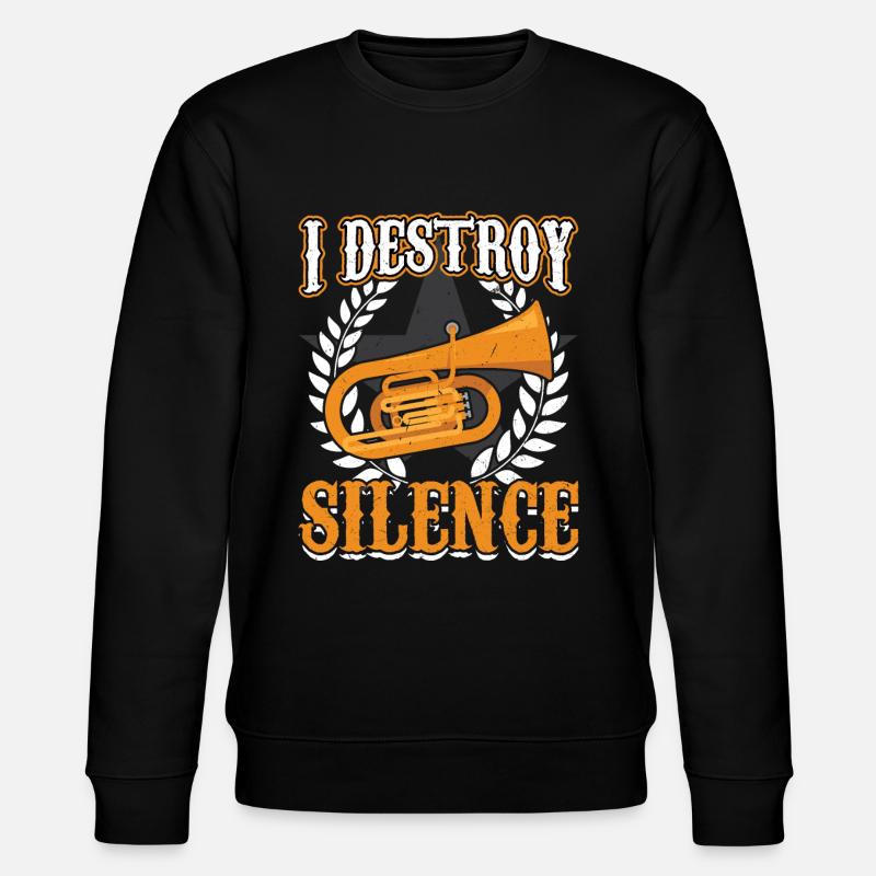 I Destroy Silence - Euphonium - Stanley/Stella Unisex Bio-Sweatshirt CHANGER  - Schwarz