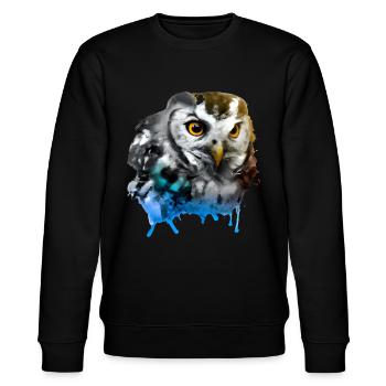 Colourful Owl - Stanley/Stella CHANGER Unisex Organic Sweatshirt - black - Front - Nik (191cm) & Marisol (170cm)