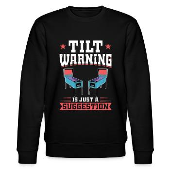 Tilt Warning - Pinball - Stanley/Stella Unisex Bio-Sweatshirt CHANGER  - Schwarz - Vorne - Nik (191cm) & Marisol (170cm)