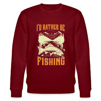 I'd Rather Be Fishing - Stanley/Stella Unisex Bio-Sweatshirt CHANGER  - Burgunderrot - Vorne - Nik (191cm) & Marisol (170cm)