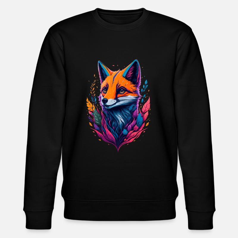 Abstrakter Fuchs - Stanley/Stella Unisex Bio-Sweatshirt CHANGER  - Schwarz