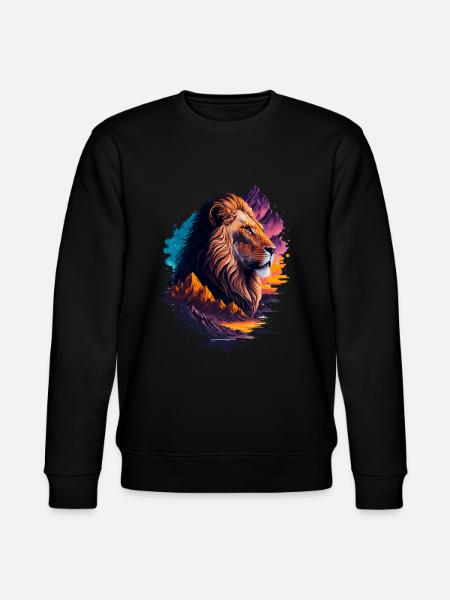 Abstract illustration of lion - Stanley/Stella CHANGER Unisex Organic Sweatshirt - black
