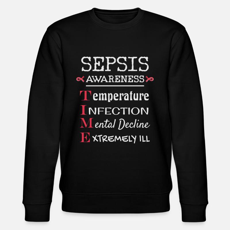 Sepsis Bewusstsein, Blutvergiftung - Stanley/Stella Unisex Bio-Sweatshirt CHANGER  - Schwarz