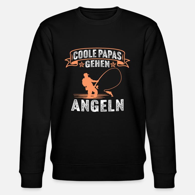 Coole papas Gehen Angeln - Stanley/Stella Unisex Bio-Sweatshirt CHANGER  - Schwarz