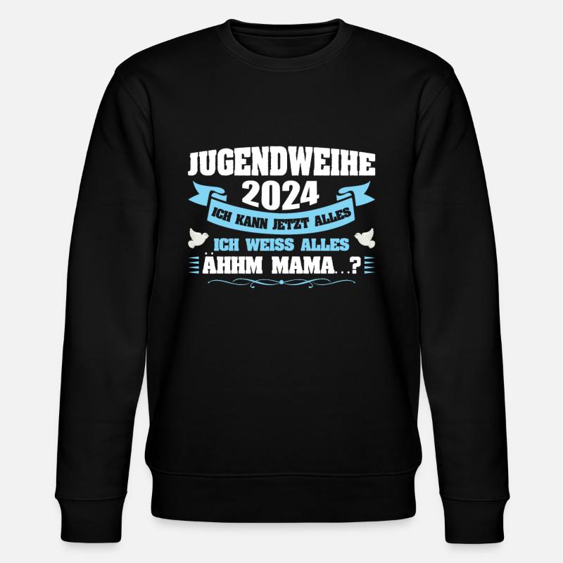Jugendweihe 2024 Mädchen Junge - Stanley/Stella Unisex Bio-Sweatshirt CHANGER  - Schwarz