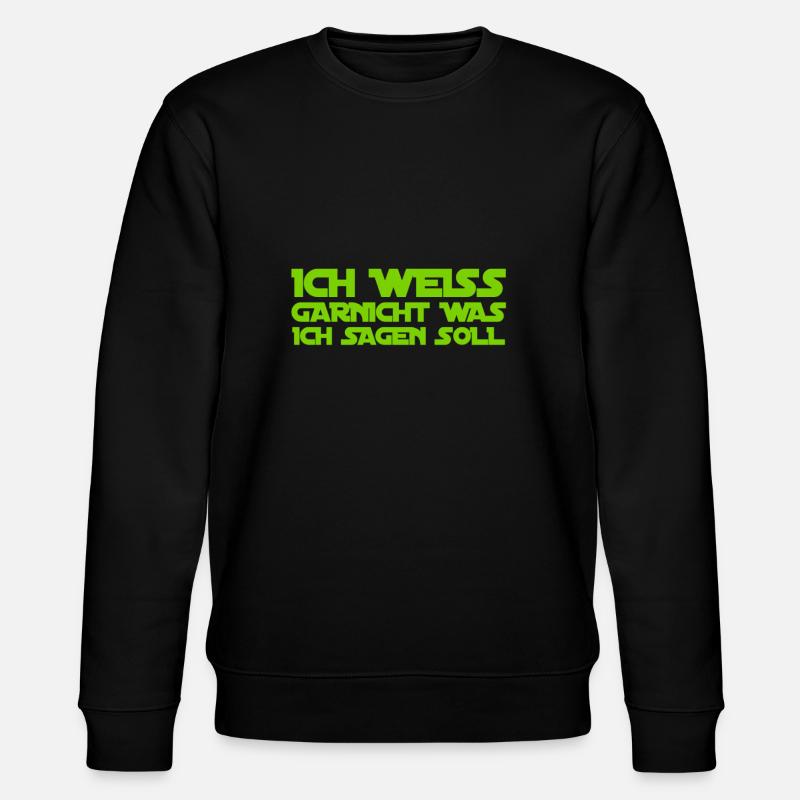 ich bin sprachlos - Stanley/Stella Unisex Bio-Sweatshirt CHANGER  - Schwarz