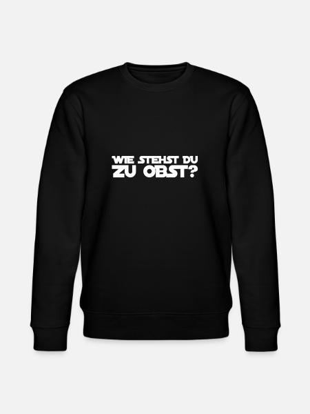 Isst du gerne Obst? - Stanley/Stella Unisex Bio-Sweatshirt CHANGER - Schwarz