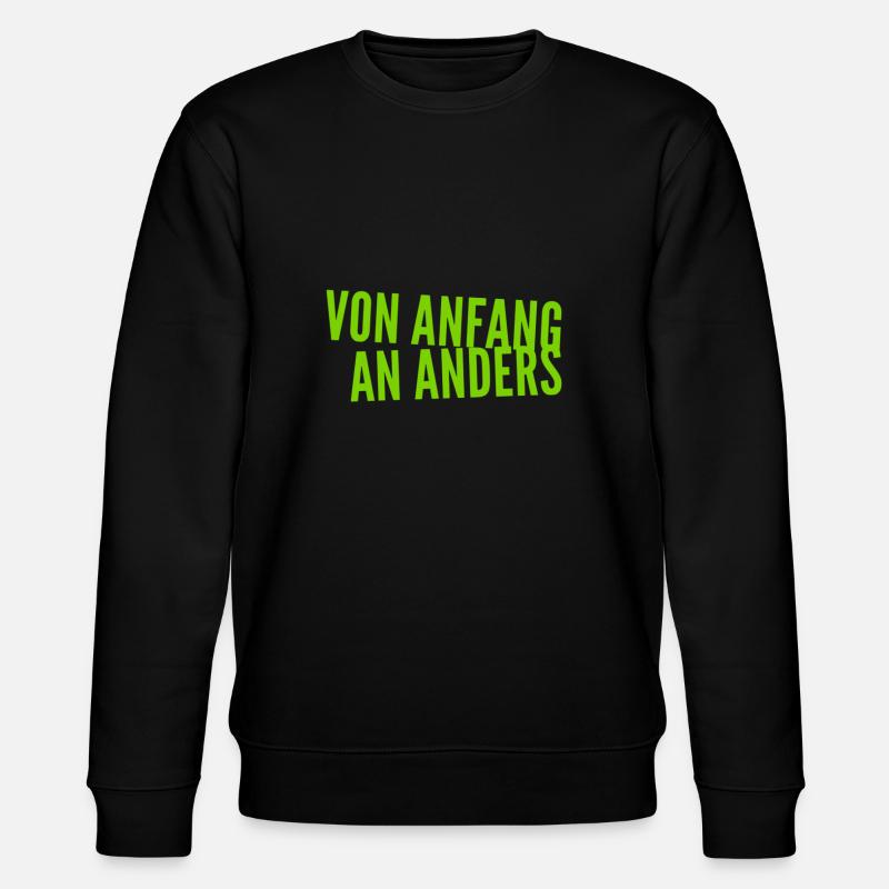 ich bin anders - Stanley/Stella Unisex Bio-Sweatshirt CHANGER  - Schwarz