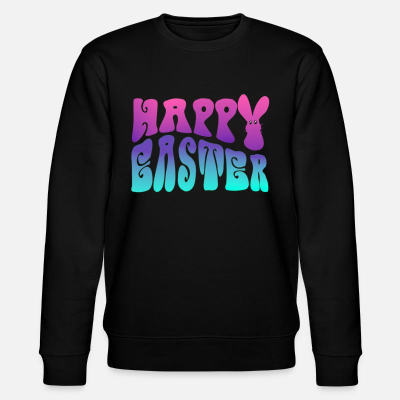 Happy Easter Schriftzug - Stanley/Stella Unisex Bio-Sweatshirt CHANGER - Schwarz