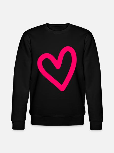 Heart Drawing Outline - Stanley/Stella CHANGER Unisex Organic Sweatshirt - black
