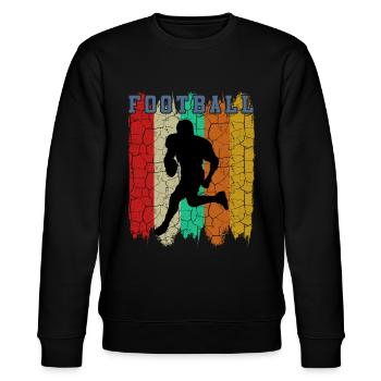 Vintage Retro Style American Football Geschenkidee - Stanley/Stella Unisex Bio-Sweatshirt CHANGER  - Schwarz - Vorne - Nik (191cm) & Marisol (170cm)