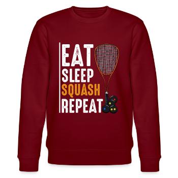 Mange Sommeil Squash Répète Cadeau proverbe drôle - Sweat bio CHANGER Stanley/Stella Unisexe - bordeaux - Devant - Nik (191cm) & Marisol (170cm)