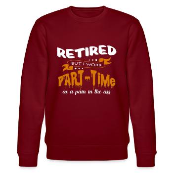 retirement - Stanley/Stella CHANGER Unisex Organic Sweatshirt - burgundy - Front - Nik (191cm) & Marisol (170cm)