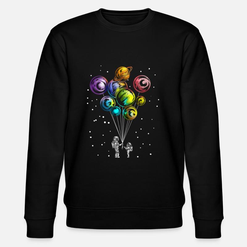 Astronauten Sonnensystem Planet Universum Galaxie - Stanley/Stella Unisex Bio-Sweatshirt CHANGER  - Schwarz