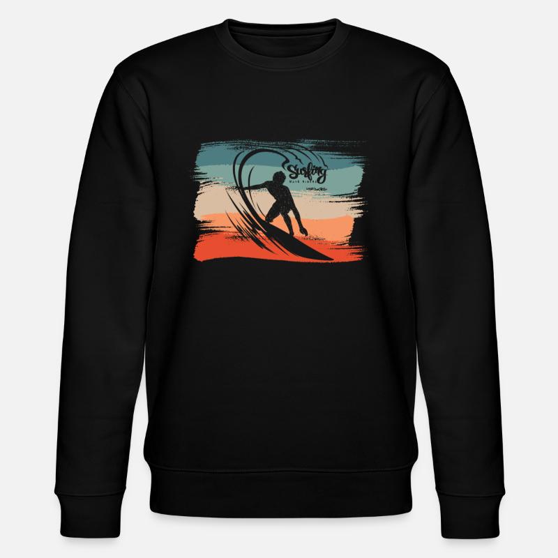 Surfing Beach Surfer Board Surfing - Stanley/Stella CHANGER Unisex Organic Sweatshirt - black