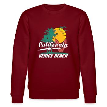 70er 80er In Der Kalifornischen Stadt Venice Beach - Stanley/Stella Unisex Bio-Sweatshirt CHANGER  - Burgunderrot - Vorne - Nik (191cm) & Marisol (170cm)