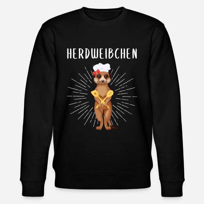 Herdweibchen - Erdmännchen als Herdmännchen - Stanley/Stella Unisex Bio-Sweatshirt CHANGER - Schwarz