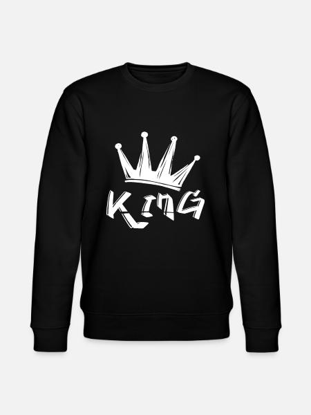 Crown with King lettering - Stanley/Stella CHANGER Unisex Organic Sweatshirt - black