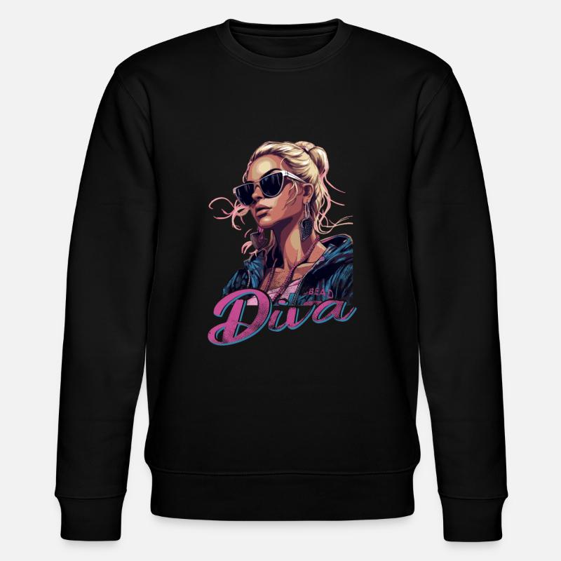 Strahlen Sie Strahlend Exklusiven Diva - Stanley/Stella Unisex Bio-Sweatshirt CHANGER - Schwarz