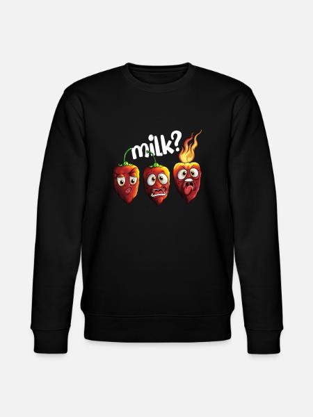 Spicy mad elskere chili peber mælk? - Stanley/Stella økologisk unisex-sweatshirt CHANGER  - sort