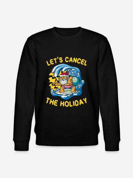 Santa Claus Surfing Holidays - Stanley/Stella CHANGER Unisex Organic Sweatshirt - black