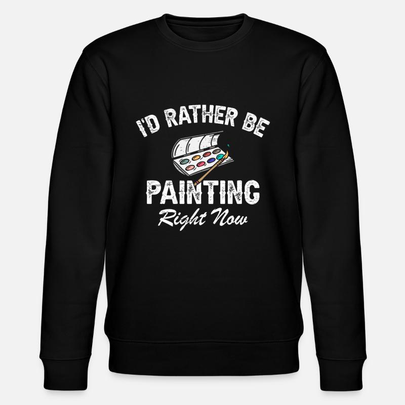 Ich würde jetzt lieber malen - Stanley/Stella Unisex Bio-Sweatshirt CHANGER  - Schwarz