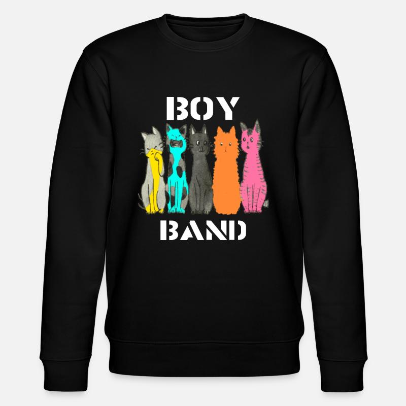 Cats Cartoon Comic Design - Stanley/Stella CHANGER Unisex Organic Sweatshirt - black