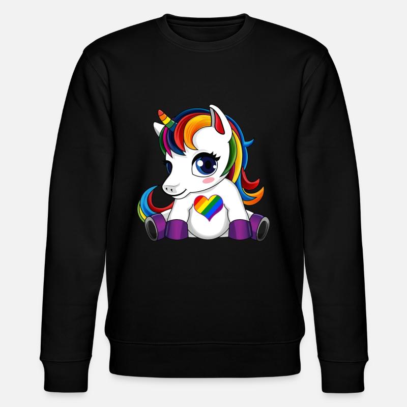 Süße einhorn LGBTQ - Stanley/Stella Unisex Bio-Sweatshirt CHANGER  - Schwarz