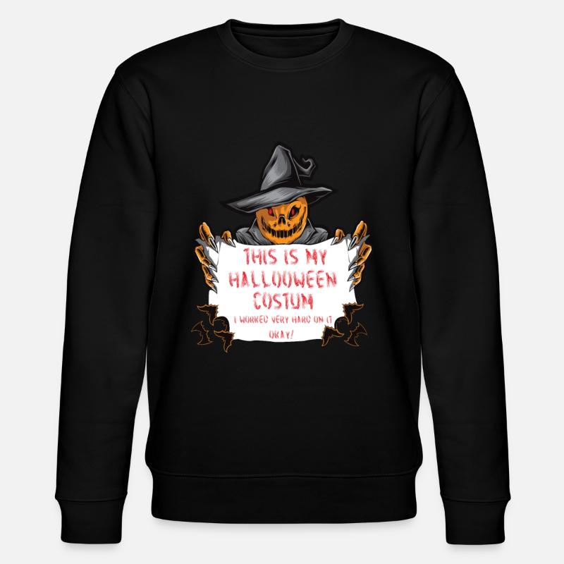Halloween Kürbis - Stanley/Stella Unisex Bio-Sweatshirt CHANGER - Schwarz