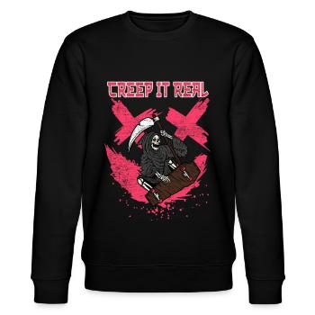 Creap It Real - Stanley/Stella Unisex Bio-Sweatshirt CHANGER  - Schwarz - Vorne - Nik (191cm) & Marisol (170cm)