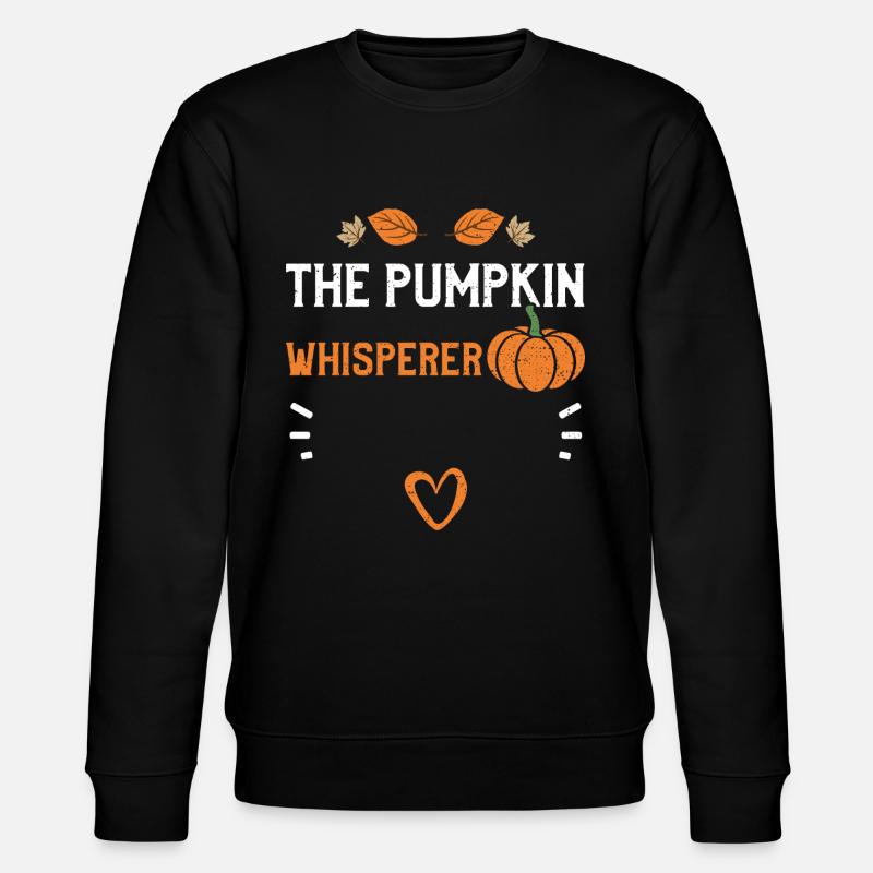 The Pumpkin Whisperer - Pumpkin - Stanley/Stella CHANGER Unisex Organic Sweatshirt - black