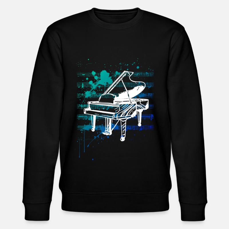 weißes Klavier - Stanley/Stella Unisex Bio-Sweatshirt CHANGER  - Schwarz